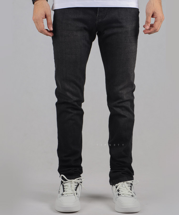 شلوار جین اسلیم مردانه ذغالی 6025