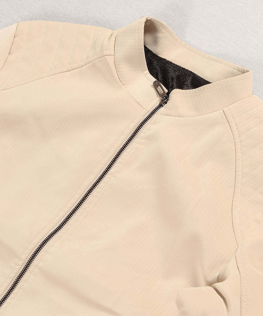                 سبز کرم مشکی زمستانه کت چرم 6015  - تصویر 12