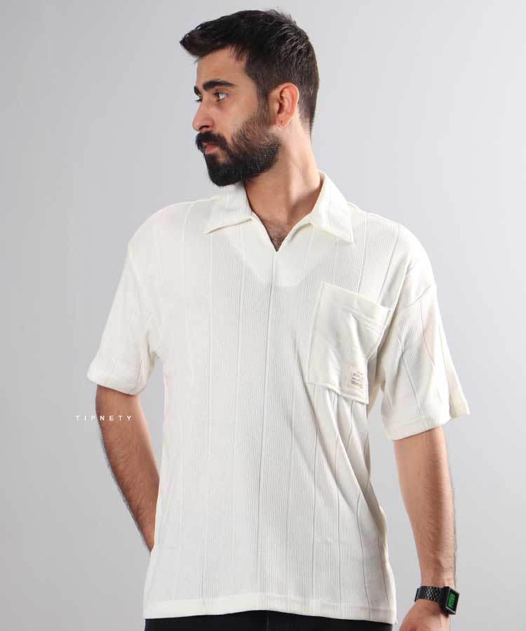 تیشرت لش یقه دار مردانه برند مراکش 5763