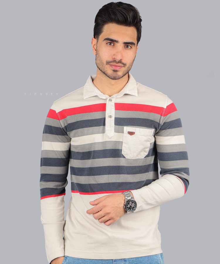 تیشرت یقه دار مردانه آستین بلند 1380