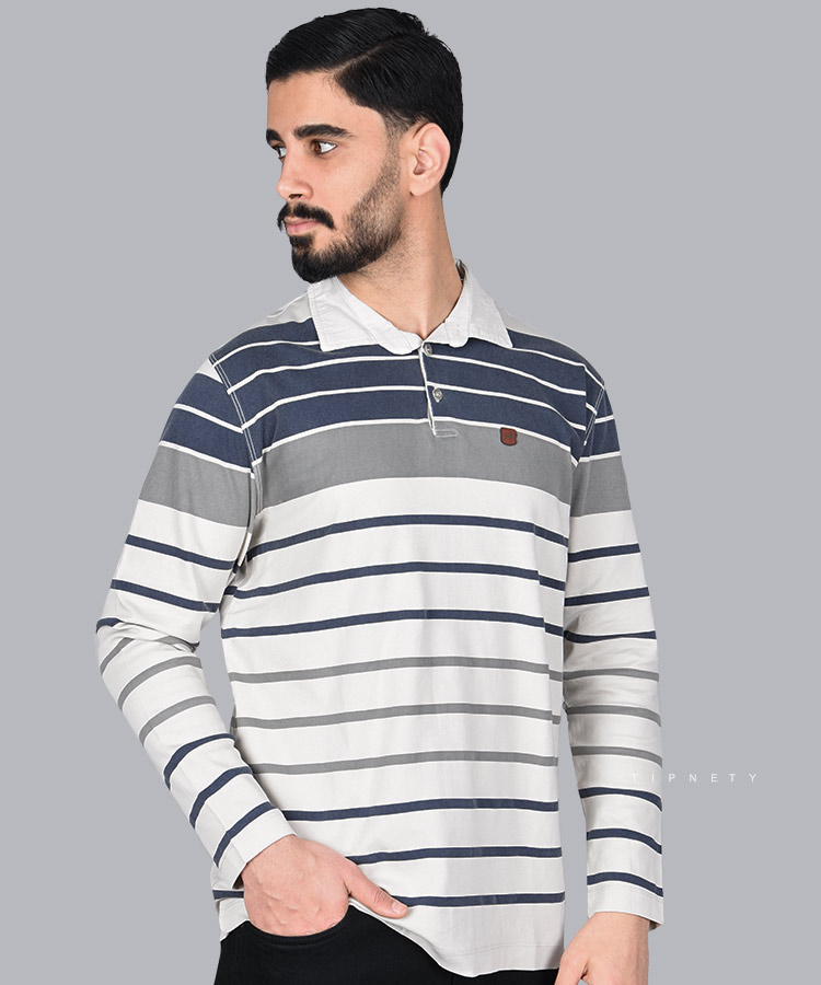 تیشرت یقه دار مردانه آستین بلند 1316