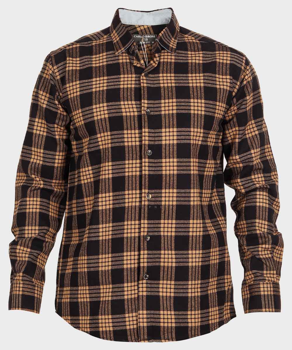 پیراهن مردانه پشمی چهارخانه 0160