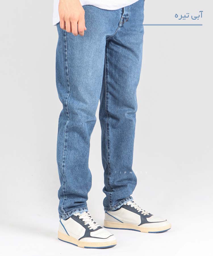                   آبی تیره مشکی شلوار جین مام فیت 0779  - تصویر 5
