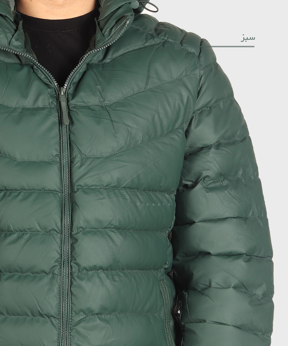 کرم مشکی سبز زمستانه کاپشن 6018  - تصویر 6