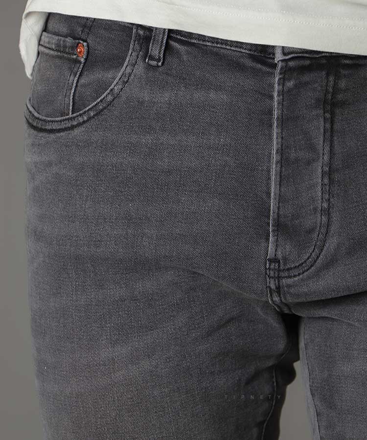 شلوار جین اسلیم مردانه طوسی 4069