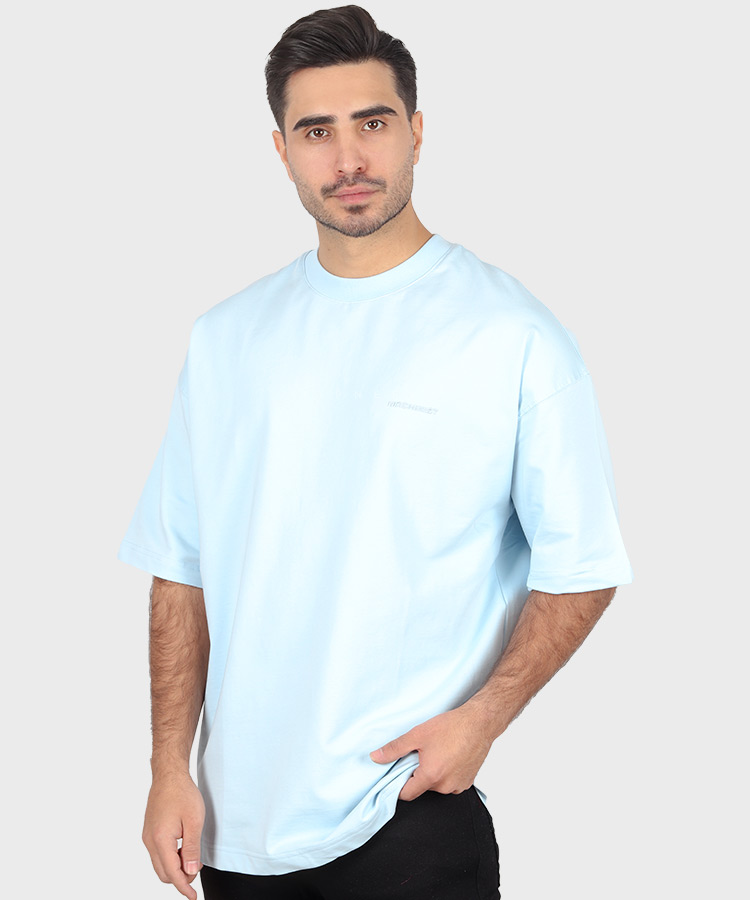 تیشرت لش ساده آبی روشن برند ماچینیست 1786