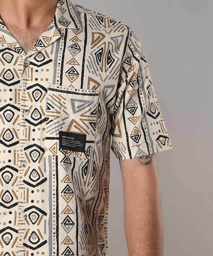 پیراهن یقه انگلیسی مردانه طرح دار 0689