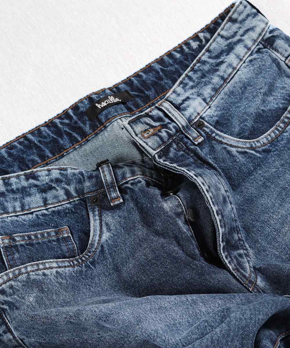     یخی       چرک     آبی آبی یخی سرمه ای تیره تینت آبی چرک سورمه ای شلوار جین مام فیت 3907  - تصویر 18