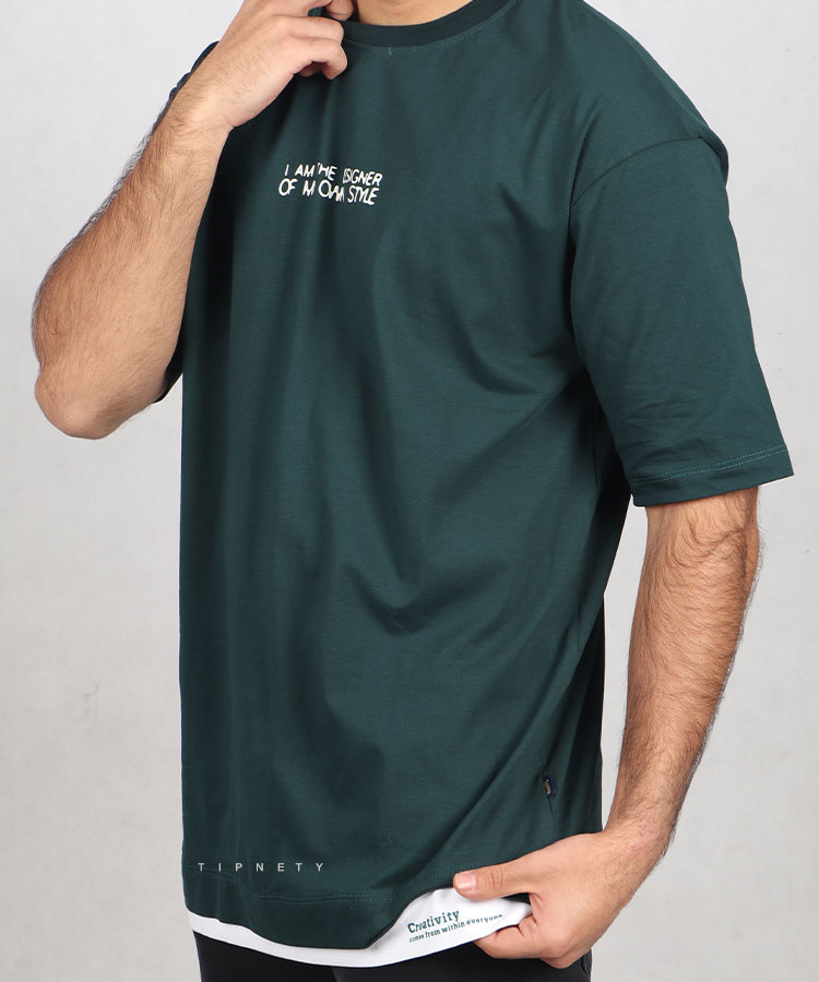                                                                                                     سفید مشکی فرمی سبز یشمی کرم تیره تیشرت لش 1531  - تصویر 3