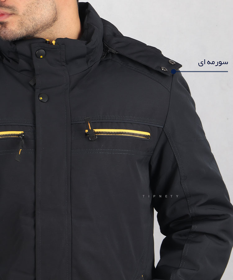 کاپشن مردانه سورمه ای 8656