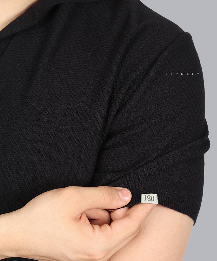                                                                                                                         مشکی سبز طوسی شیری نسکافه ای تیشرت یقه دار 3212  - تصویر 14