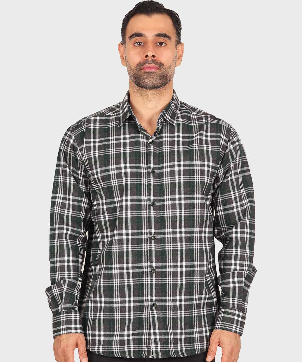 پیراهن مردانه پشمی چهارخانه و یشمی 0154