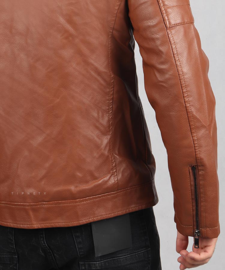                                                                                                         عسلی قهوه ای مشکی زمستانه کت چرم 2265  - تصویر 8