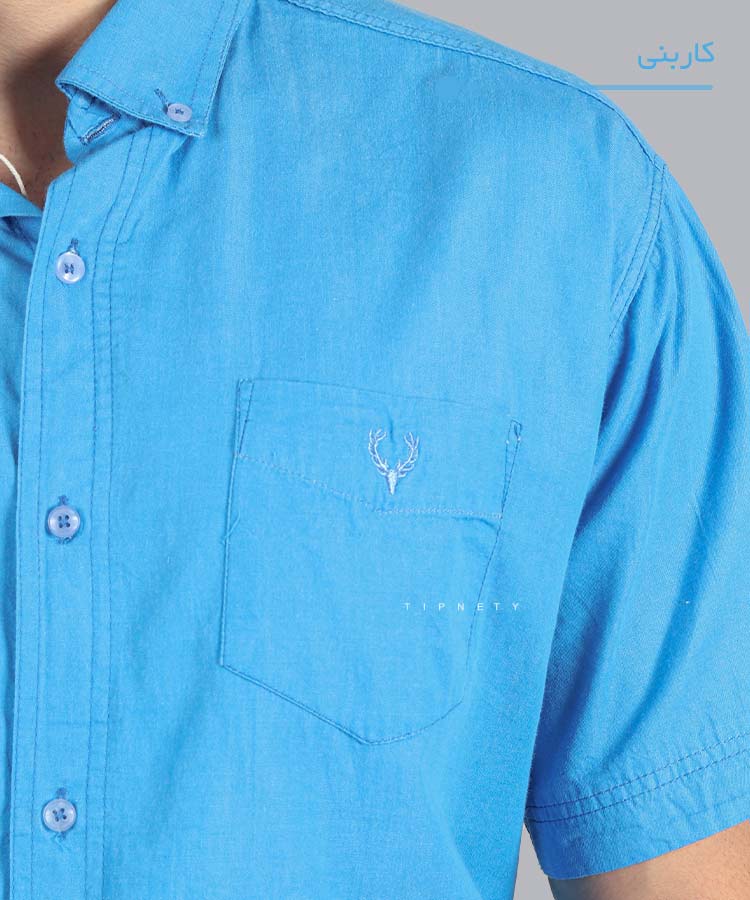                                                                                                                                                                       زرشکی آبی روشن کرم روشن کاربنی نفتی ذغالی طوسی روشن پیراهن آستین کوتاه کلاسیک 1403  - تصویر 4