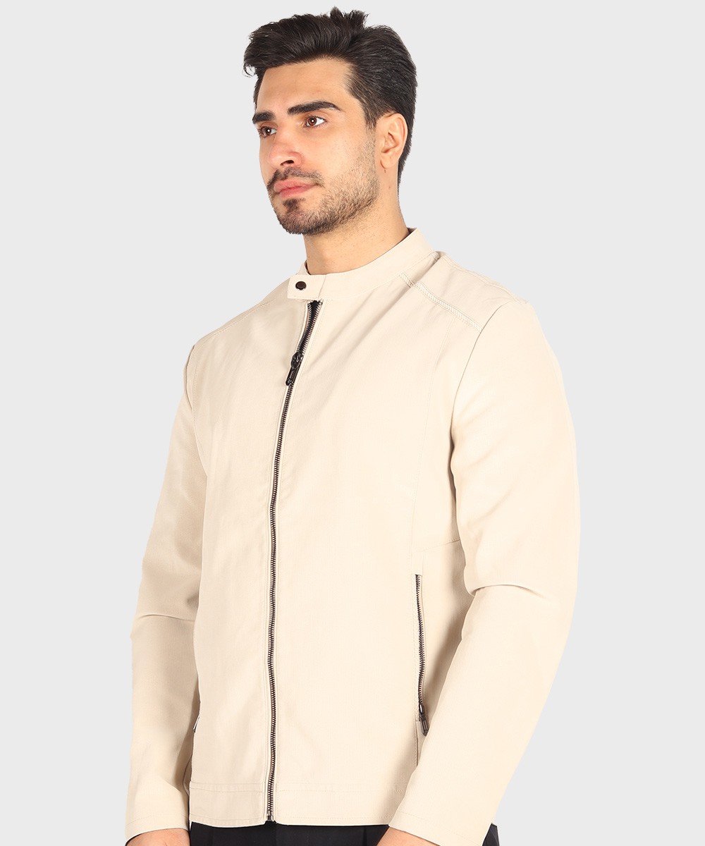 شکلاتی استخوانی مشکی زمستانه کت چرم 6026  - تصویر 6