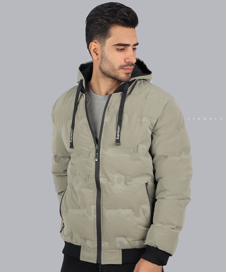                                                                                                                                                 سفید صدری مشکی طوسی سبز زمستانه کاپشن 0156  - تصویر 5