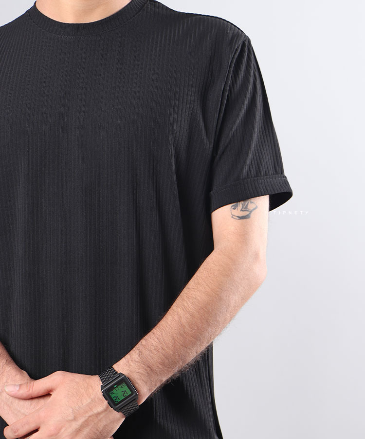             مشکی سبز تیشرت بیسیک 1155  - تصویر 4