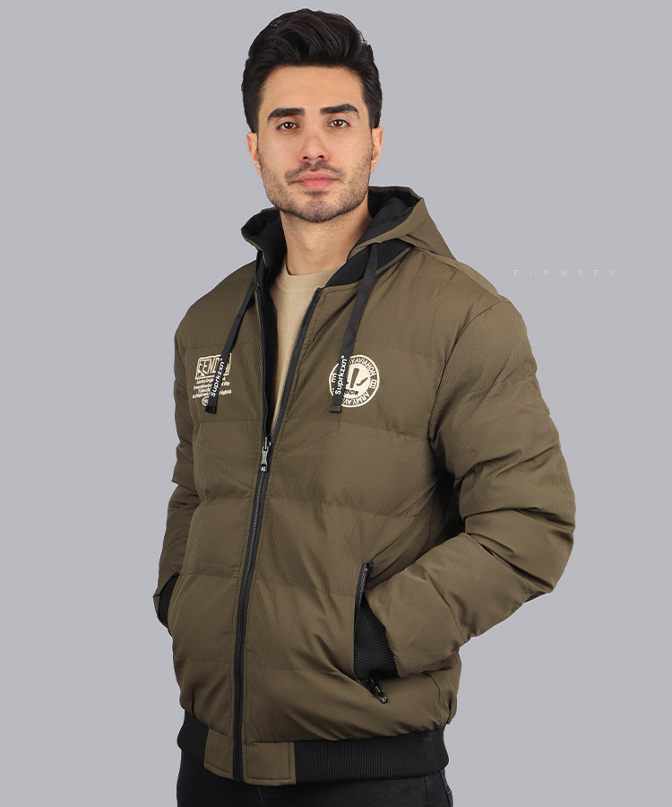                                                                                                                                                                 سبز خاکی سفید مشکی زمستانه کاپشن 0137  - تصویر 3