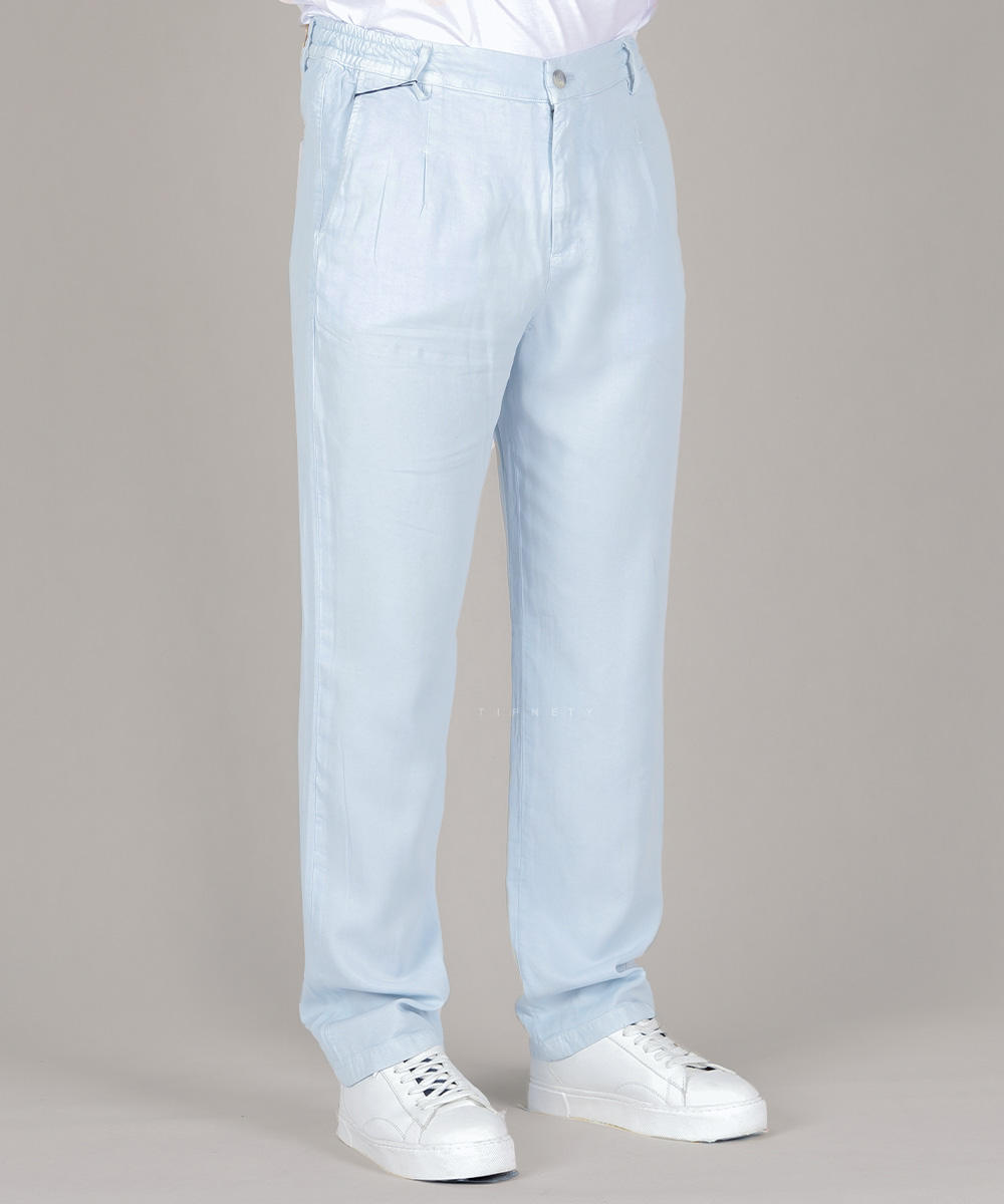                     لجنی قهوه ای طوسی روشن آبی روشن شلوار پارچه ای اسلش 0116  - تصویر 5