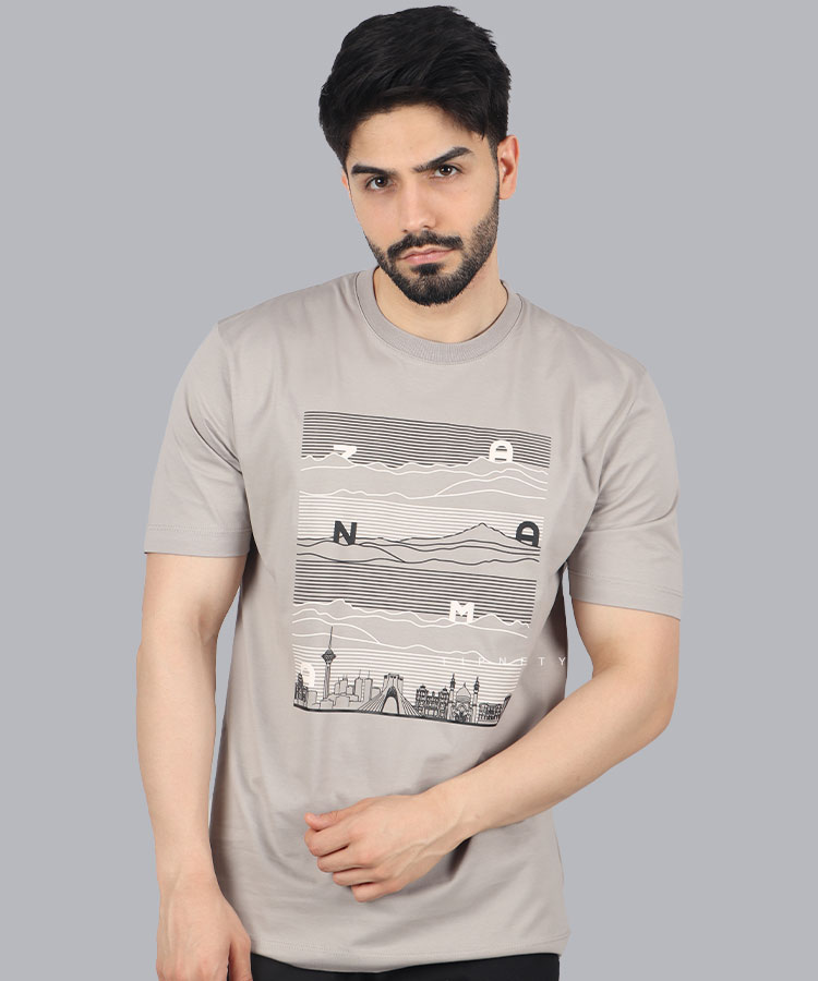                                                                                                                                                                 صدری طوسی مشکی سفید تیشرت چاپی 1407  - تصویر 3