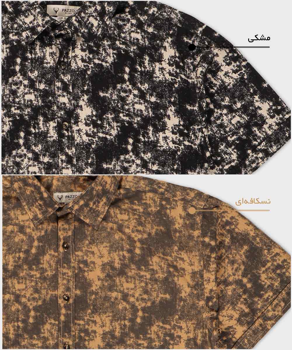                               نسکافه ای مشکی پیراهن آستین کوتاه کلاسیک 0972  - تصویر 4