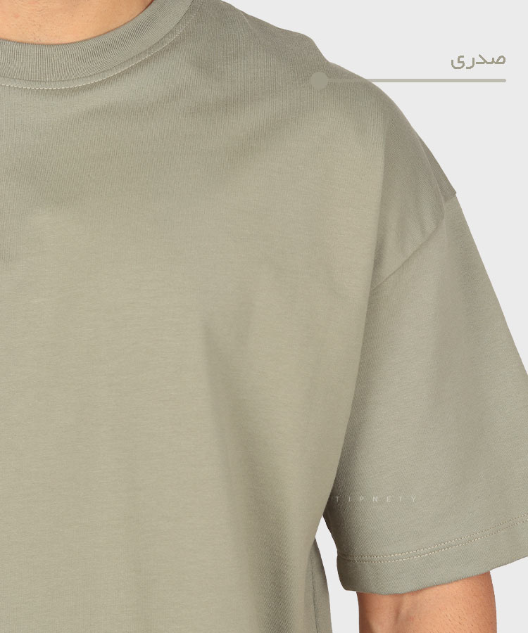                                                             صدری خاکی شیری مشکی تیشرت لش 1607  - تصویر 6