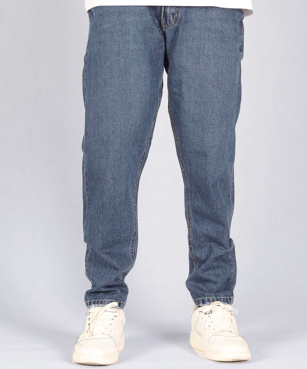 شلوار جین مام فیت مردانه آبی تیره 0320