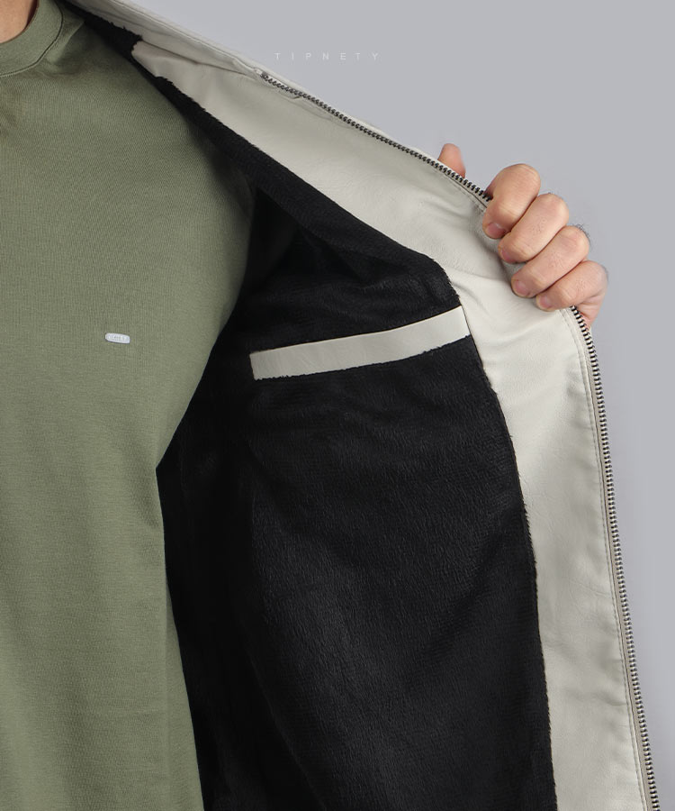                                                                                                                                         عسلی طوسی مشکی زمستانه کت چرم 2319  - تصویر 5