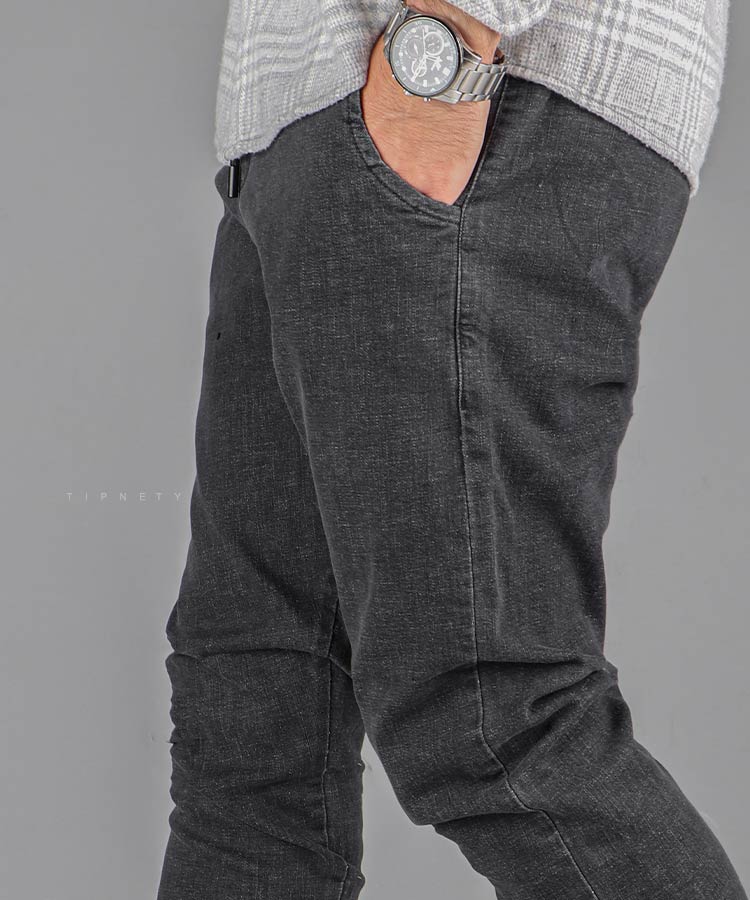                                             ذغالی شلوار جین اسلش 1155  - تصویر 3