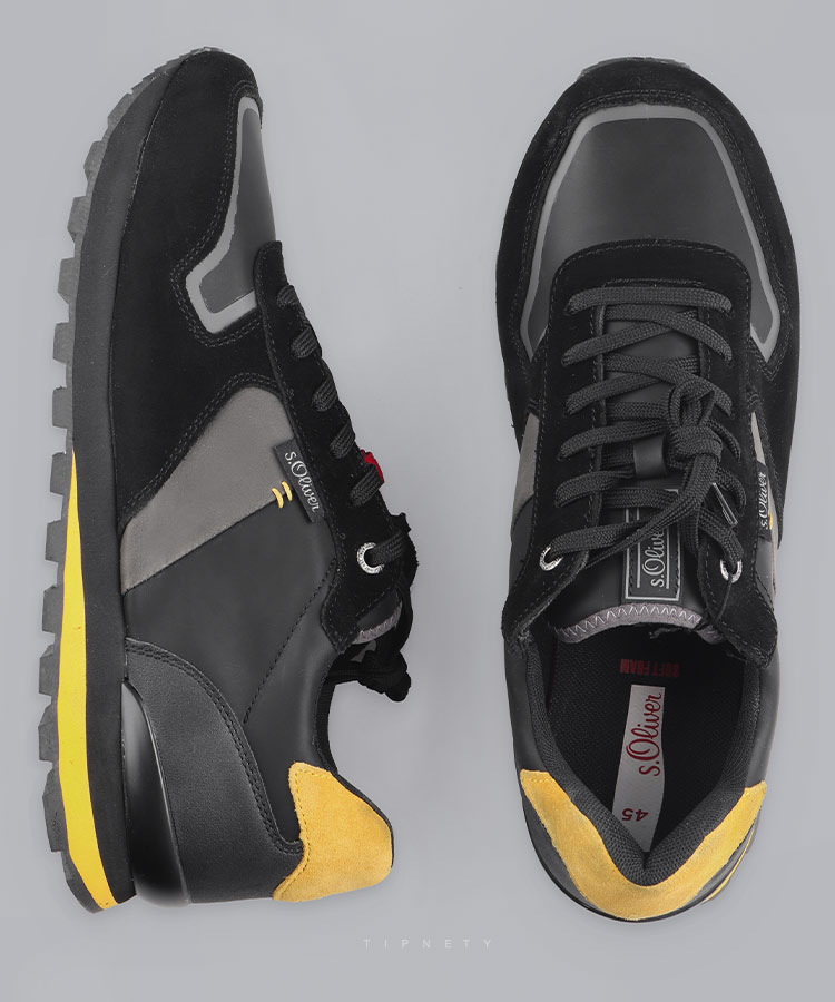 کفش کتونی اسپرت زرد و مشکی 7972