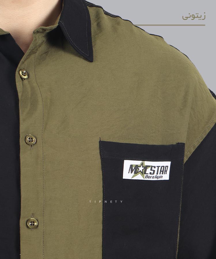                                                             سورمه ای زیتونی سفید پیراهن لش 0613  - تصویر 4