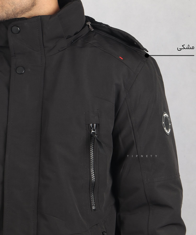                                                                                                                 شتری مشکی سورمه ای زمستانه کاپشن 2138  - تصویر 7