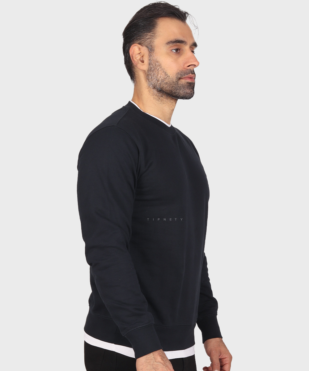                             زرشکی سورمه ای فرمی دودی مشکی ملانژ پاییزه پلیور 0373  - تصویر 3