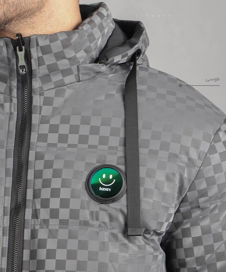                                                                                                                                                       کرم طوسی مشکی سبز زمستانه کاپشن 0116  - تصویر 9