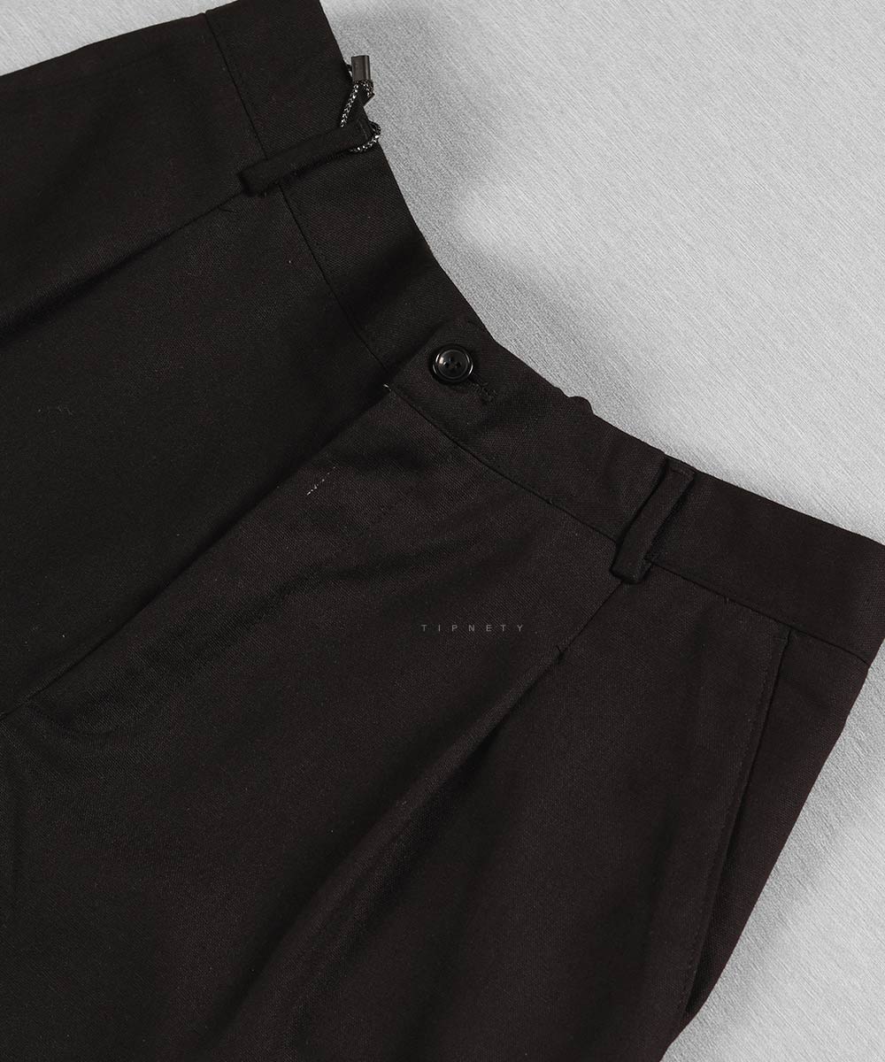                                         استخوانی کرم مشکی سبز شلوار پارچه ای لینن 4937  - تصویر 17