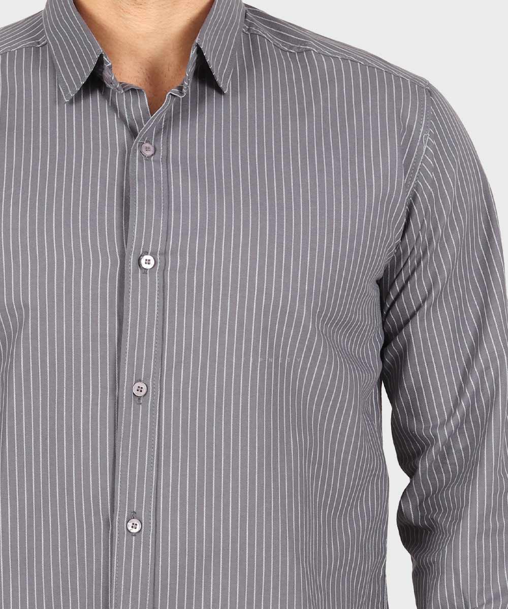                               طوسی دودی سفید آبی روشن پیراهن آستین بلند فیت 0346  - تصویر 5