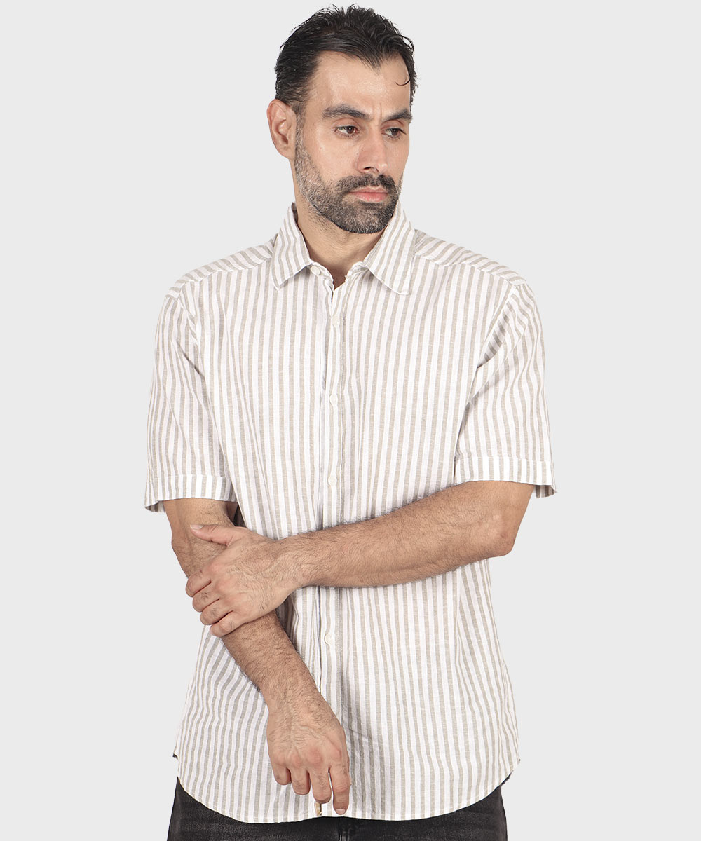         زیتونی پیراهن آستین کوتاه فیت 4040  - تصویر 3