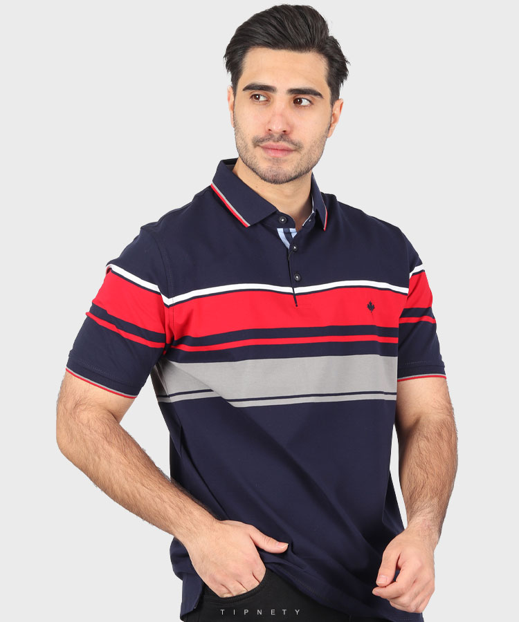                                         سبز زرد قرمز آبی تیشرت یقه دار 7831  - تصویر 3