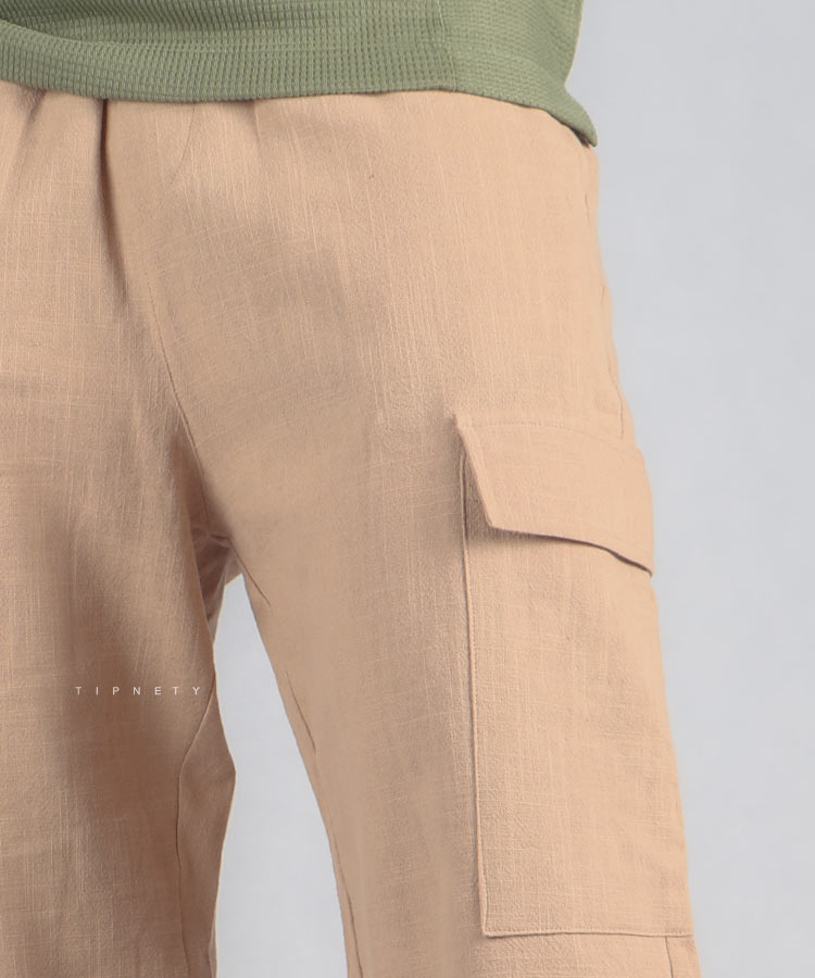                                                                                                 کرم مشکی سبز   شلوار پارچه ای لینن 0346  - تصویر 6