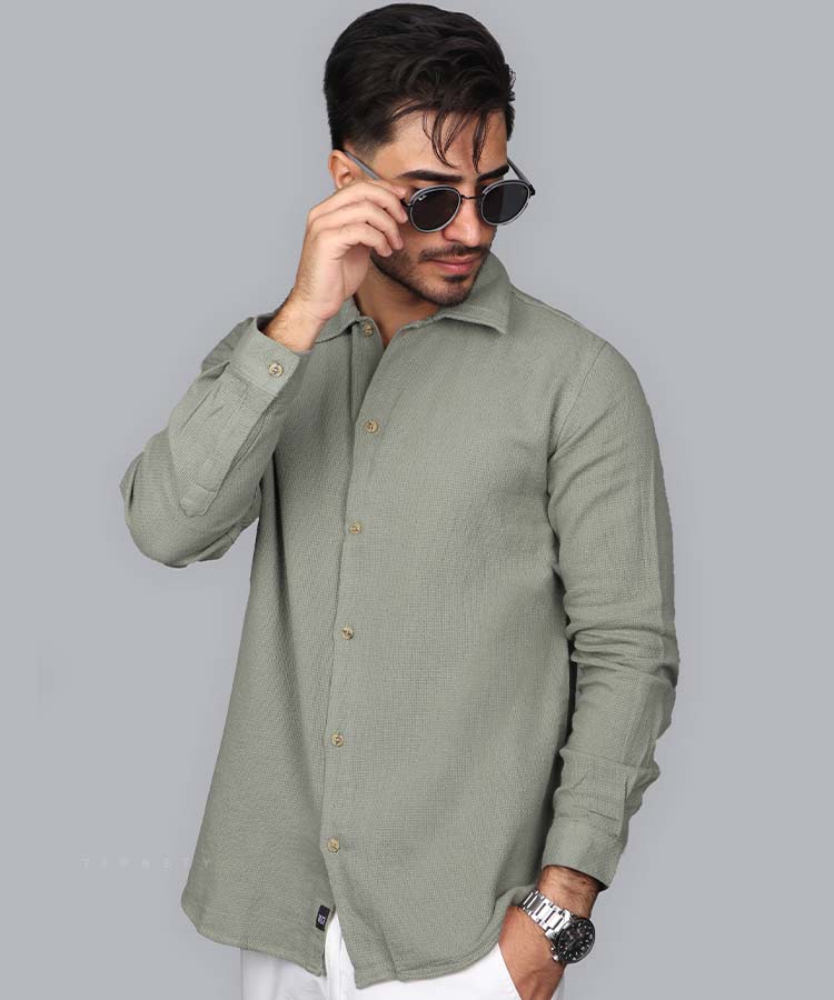                                                                                                                                                             کرم مشکی پسته ای صدری سفید پیراهن آستین بلند فیت 4021  - تصویر 8