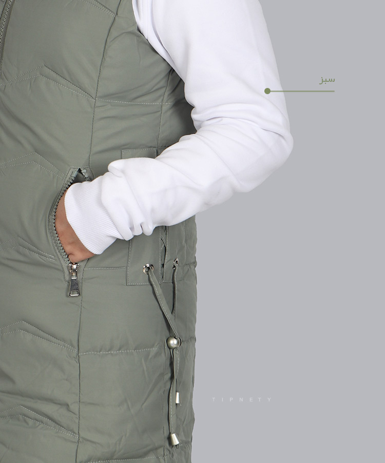                                                                                                                                                                                               مشکی کرم خاکی سبز زمستانه کاپشن 9601  - تصویر 7