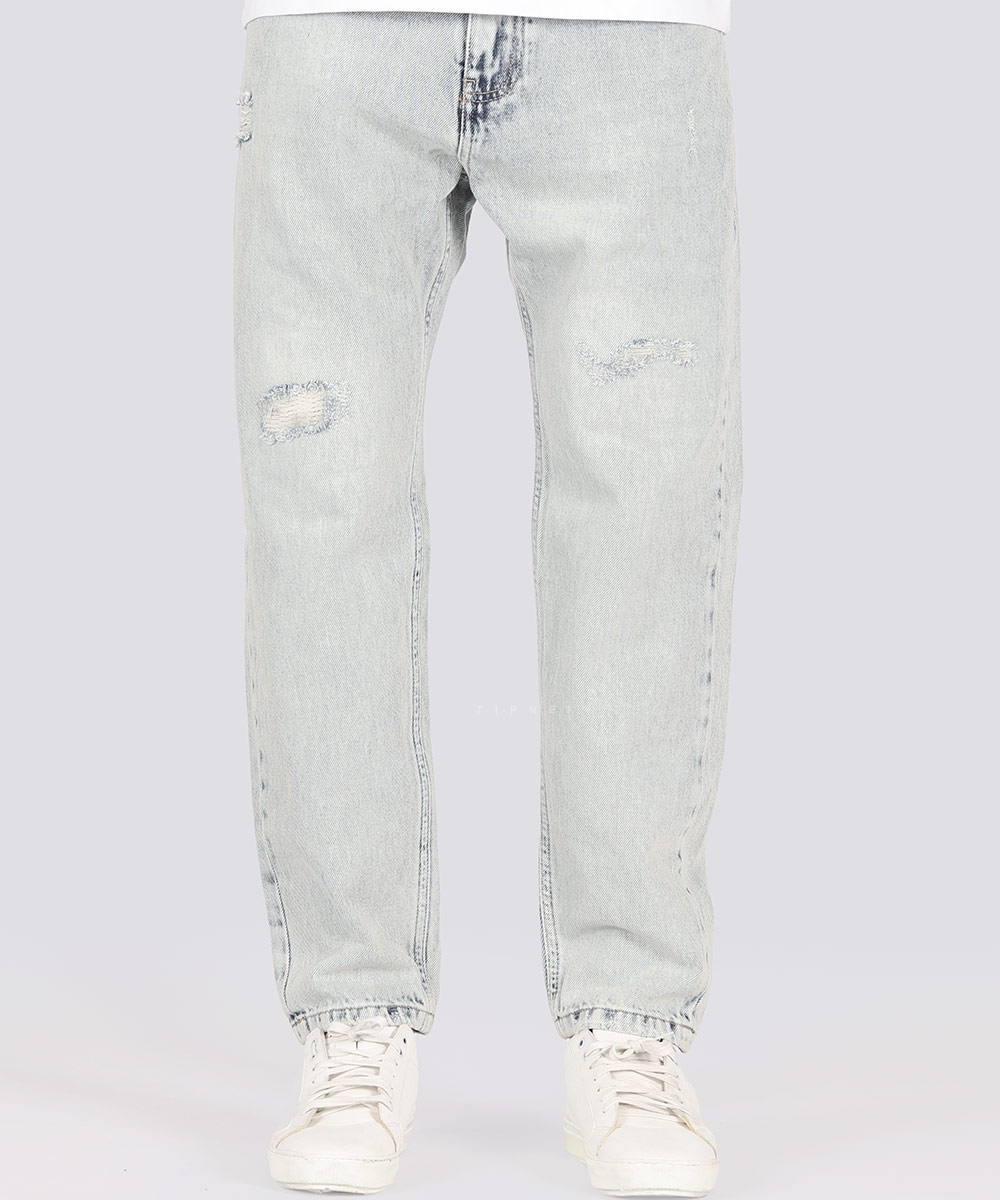 شلوار جین مام فیت مردانه آبی یخی 2515