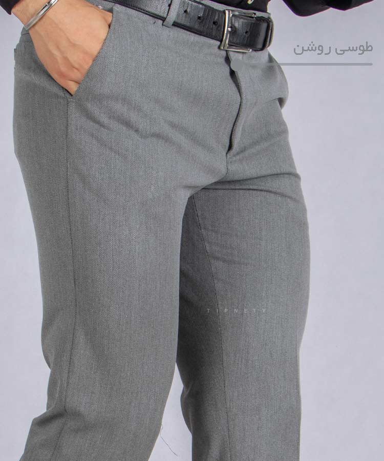                                                                                                                                     ذغالی سورمه ای طوسی روشن طوسی تیره مشکی شلوار پارچه ای راسته 0121  - تصویر 6