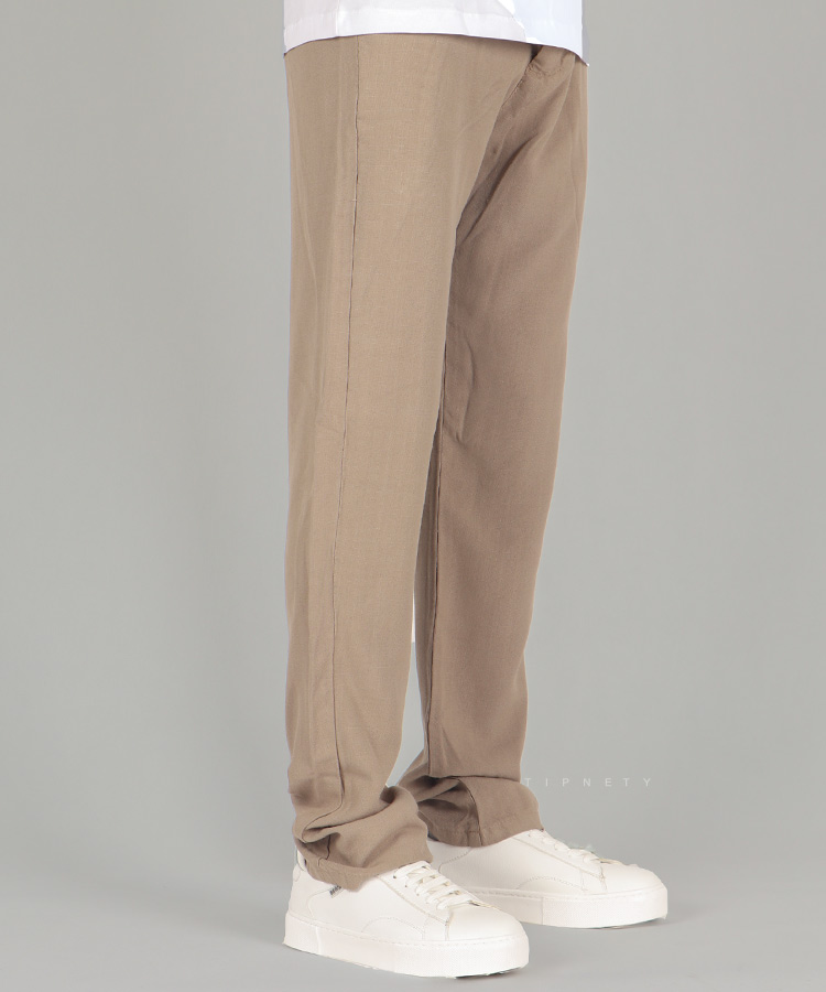                               سفید کرم تیره سورمه ای استخوانی شلوار پارچه ای لینن 3068  - تصویر 7