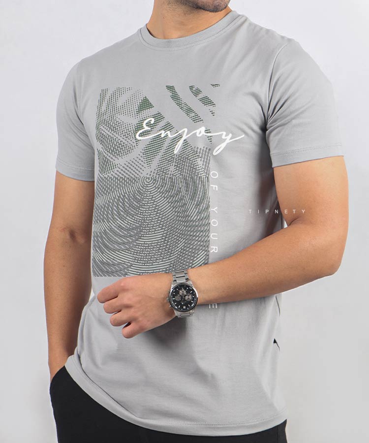                                                                                                                                                                                       آبی کرم لجنی سفید مشکی طوسی تیشرت چاپی 1621  - تصویر 5