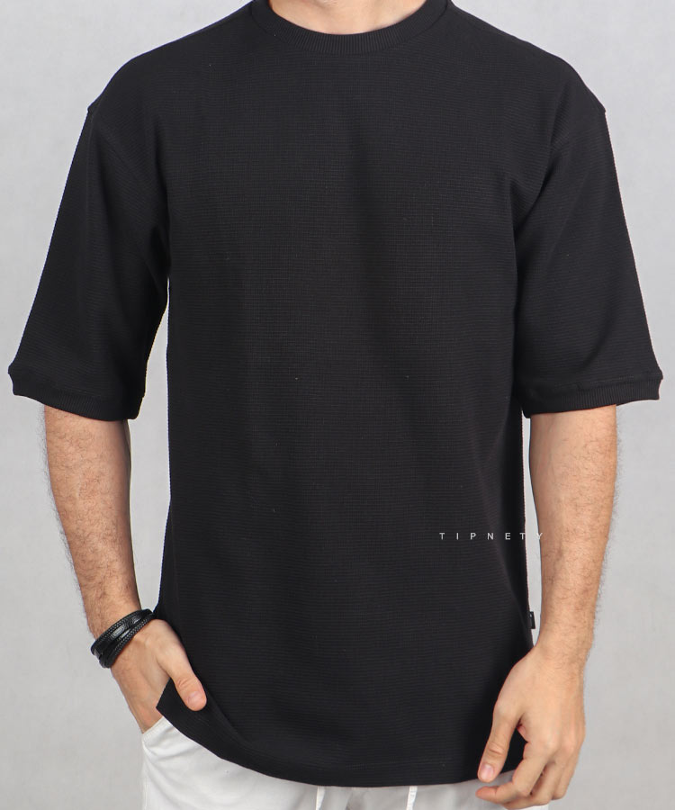                                                                                                                                                 کرم سفید لجنی یشمی دودی سبز مشکی سورمه ای تیشرت لش 1599  - تصویر 5