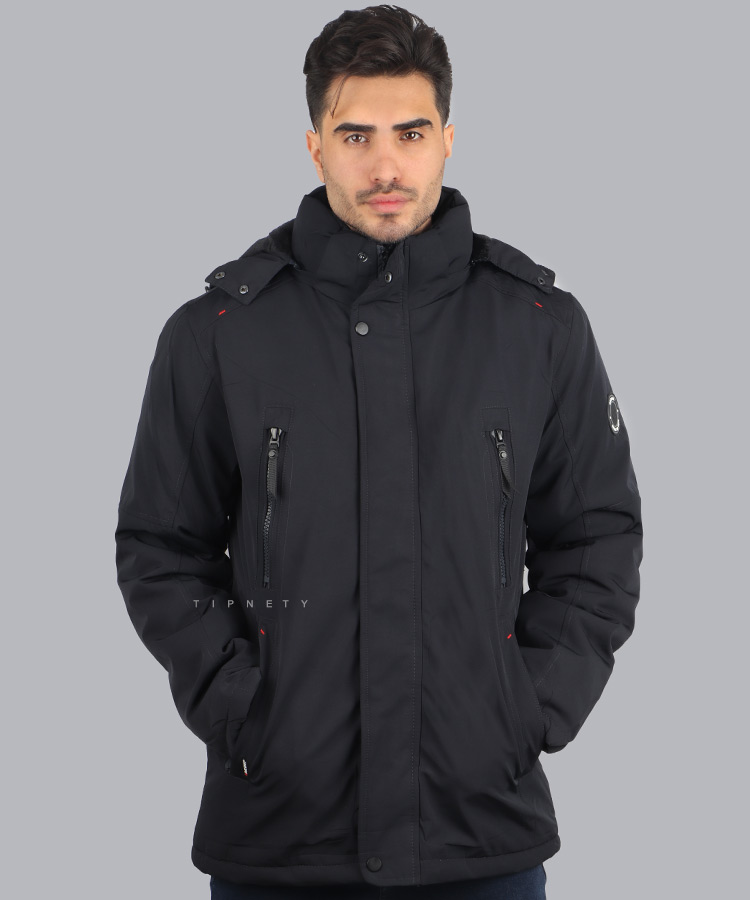                                                                                                                 شتری مشکی سورمه ای زمستانه کاپشن 2138  - تصویر 3