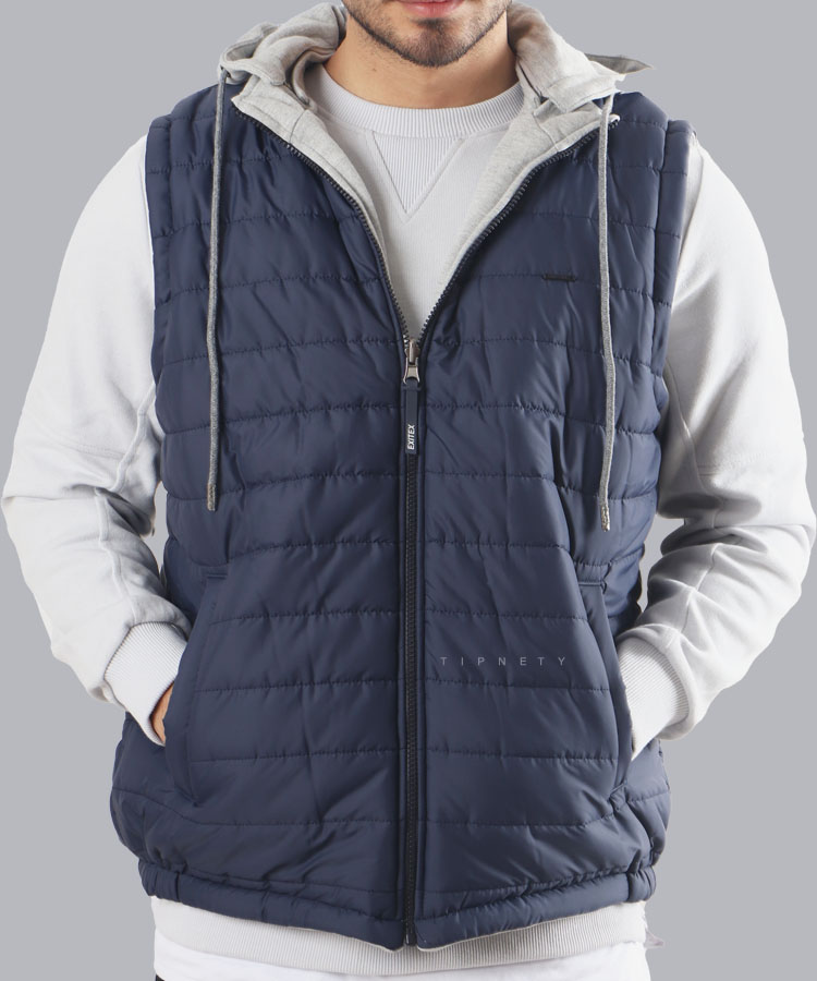 پافر مردانه سورمه ای مدل دو رویه 0508