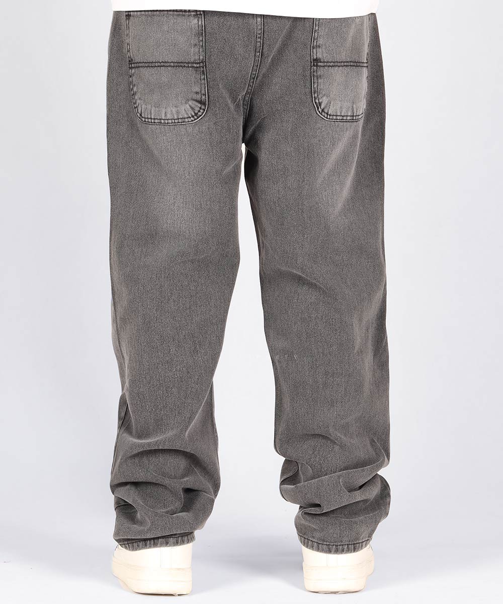         طوسی تیره دودی شلوار جین بگ استایل 0450  - تصویر 4