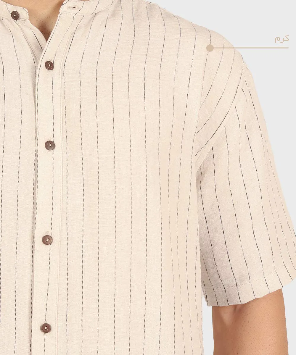                                                                                           کرم سفید شکلاتی پسته ای کرم روشن پیراهن لش 2648  - تصویر 7